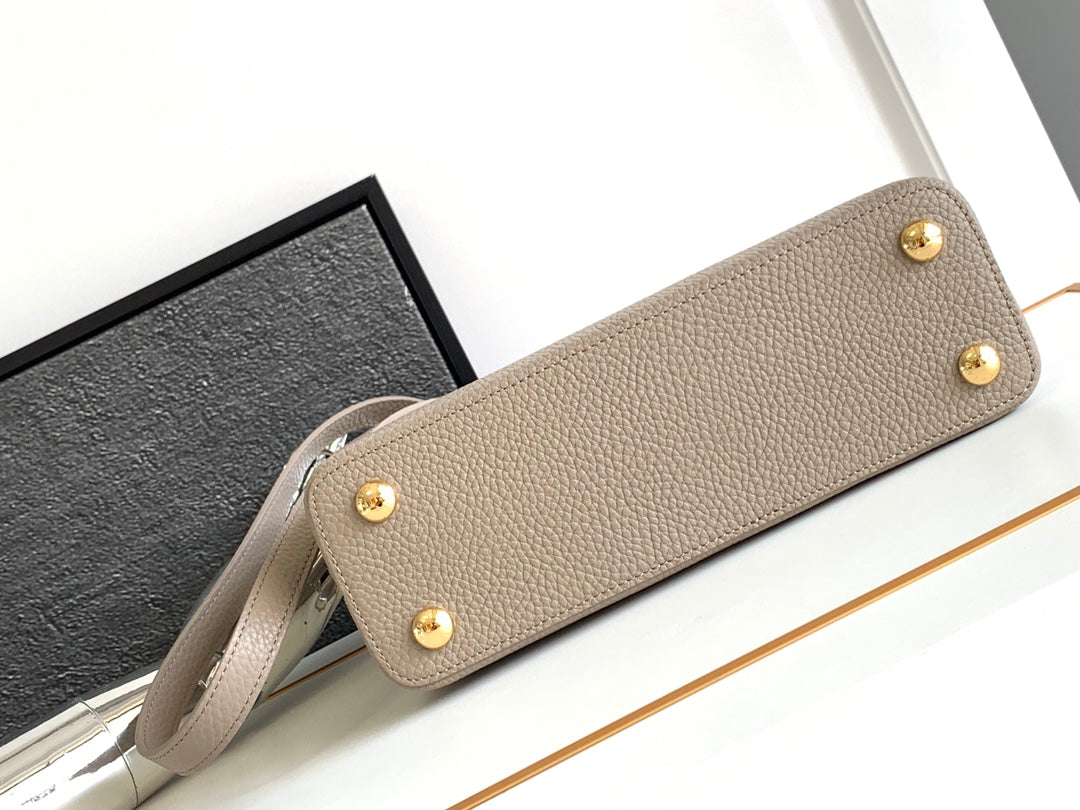 Louis Vuitton Capucines BB 27 in Khaki Brown Taurillon Gold Hardware Bag