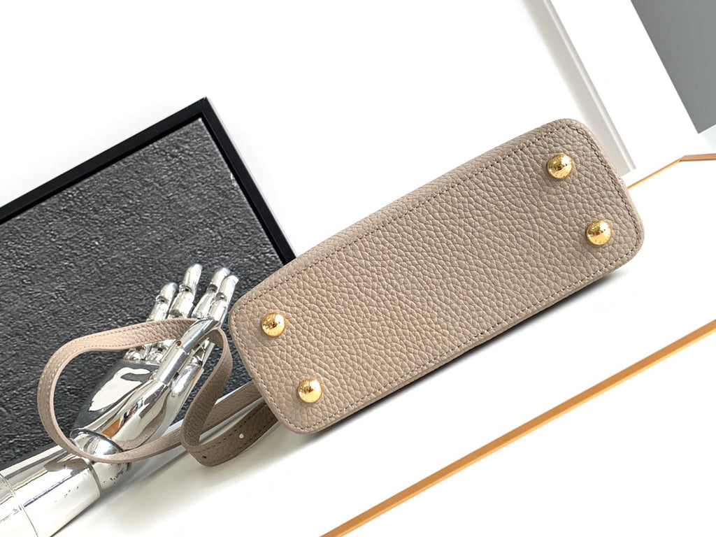 Louis Vuitton Capucines Mini 21 in Khaki Brown Taurillon Gold Hardware Bag