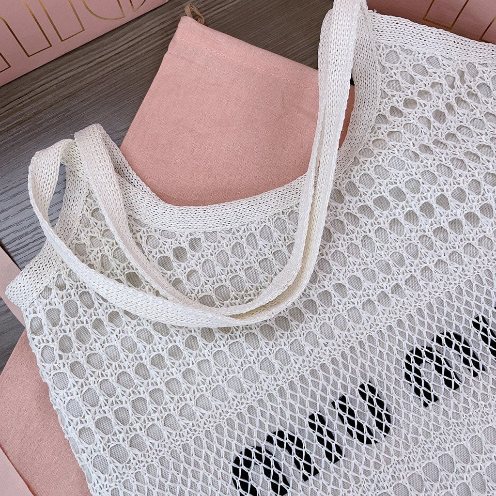 Ivy Tote Bag 40 in White Mesh
