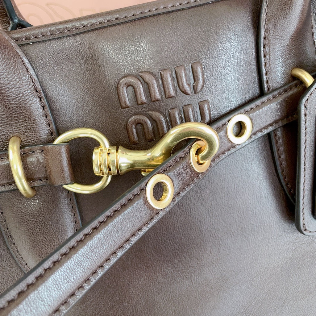 Aventure Nappa Bag 40 in Chestnut Lambskin Gold Hardware