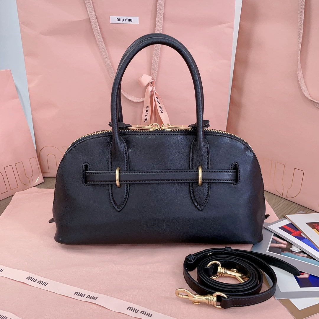 Aventure Nappa Bag 33 in Black Lambskin Gold Hardware