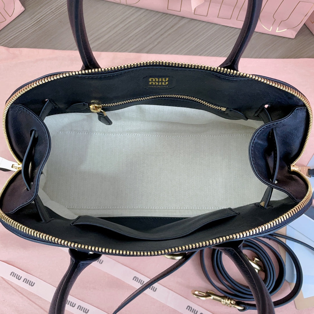 Aventure Nappa Bag 33 in Black Lambskin Gold Hardware