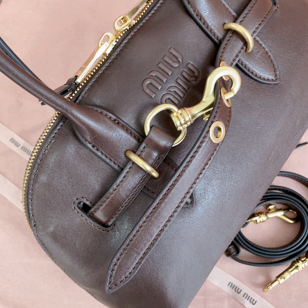 Aventure Nappa Bag 28 in Chestnut Lambskin Gold Hardware