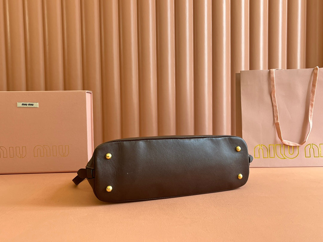 Aventure Nappa Bag 33 in Cedar Brown Lambskin Gold Hardware