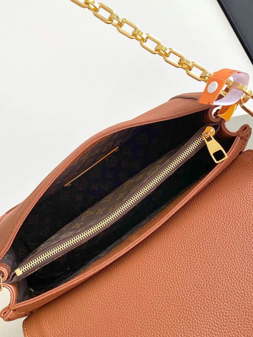 Louis Vuitton Dauphine Soft MM 24 in Cognac Calfskin Gold Hardware Bag