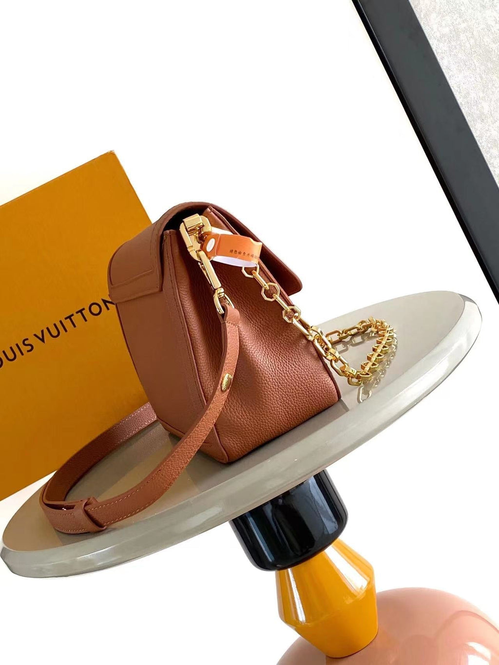 Louis Vuitton Dauphine Soft MM 24 in Cognac Calfskin Gold Hardware Bag
