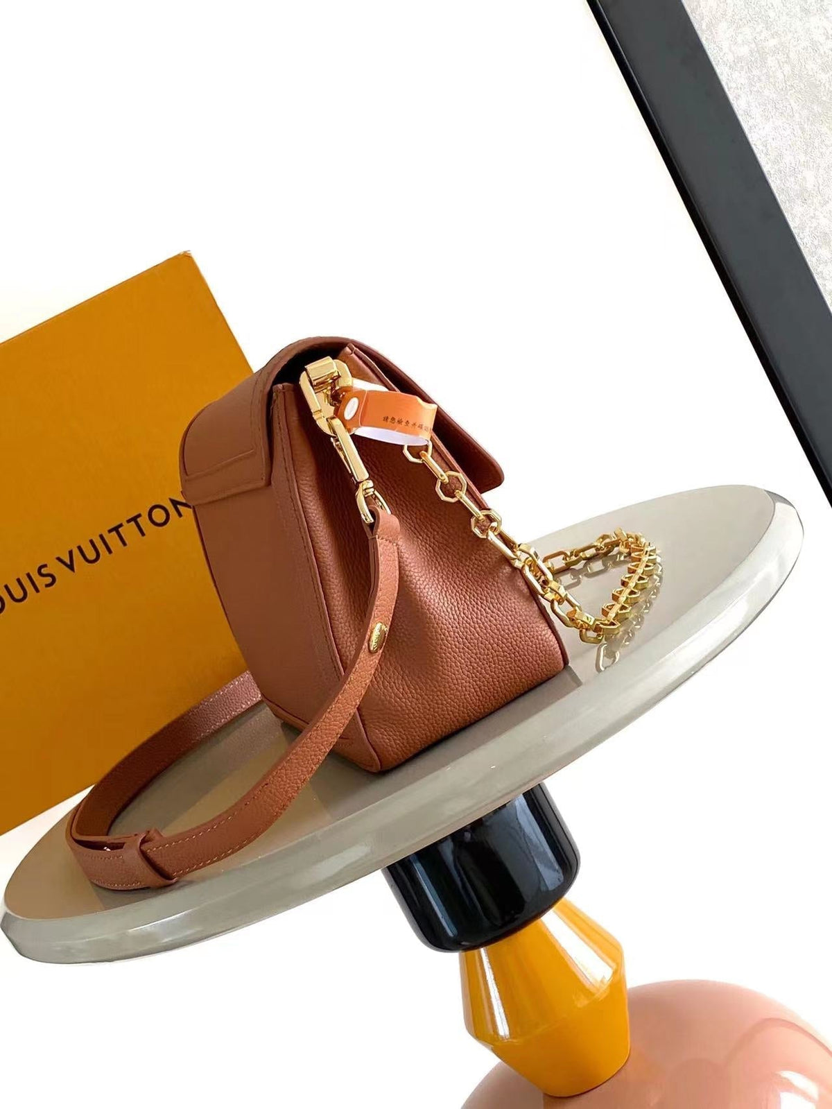 Louis Vuitton Dauphine Soft MM 24 in Cognac Calfskin Gold Hardware Bag