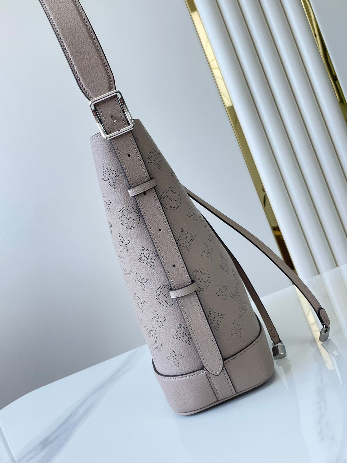 Louis Vuitton Flore 28 in Galet Perforated Calfskin Bag