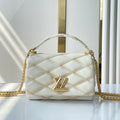 Louis Vuitton GO-14 PM 20 in Cream Quilted Lambskin Gold Hardware Bag