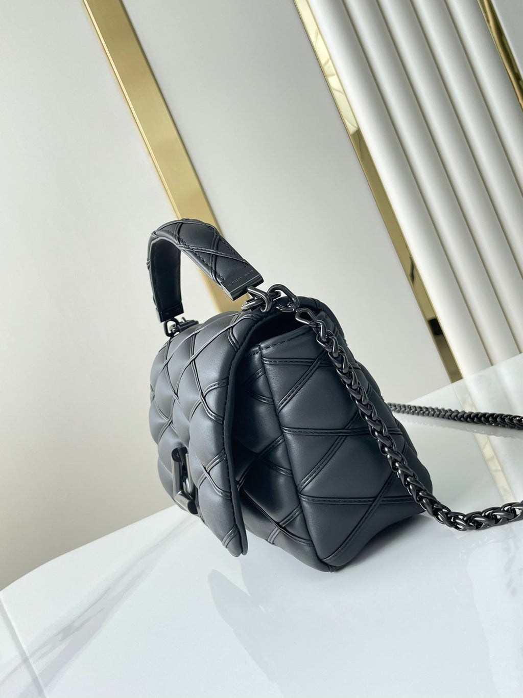 Louis Vuitton GO-14 mm 23 in Black Quilted Lambskin Black Hardware Bag