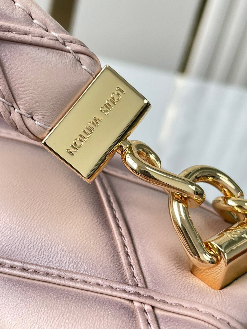 Louis Vuitton GO-14 mm 23 in Light Pink Quilted Lambskin Gold Hardwre Bag