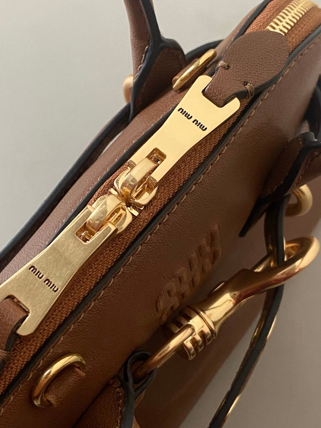 Aventure Nappa Mini Bag 21 in Russet Brown Calfskin Gold Hardware