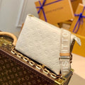 Louis Vuitton Coussin PM 27 Cream Monogram Embossed Puffy Lambskin Bag