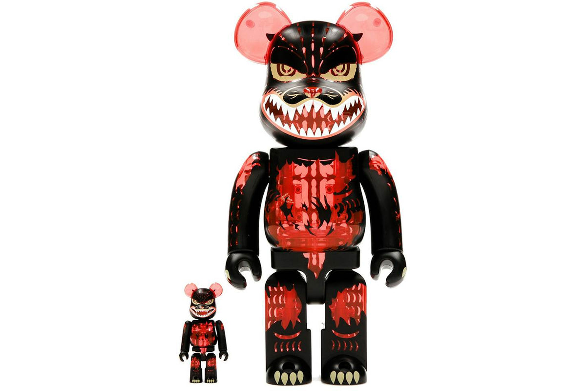 Bearbrick Godzilla VS Destoroyah version Godzilla (Meltdown) 100% & 400% Set Clear Orange Ver. - view 3