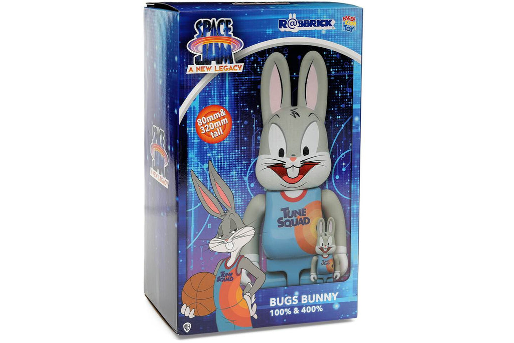 Bearbrick x Space Jam: A New Legacy Rabbrick Bugs Bunny 100% & 400% Set Grey - view 2
