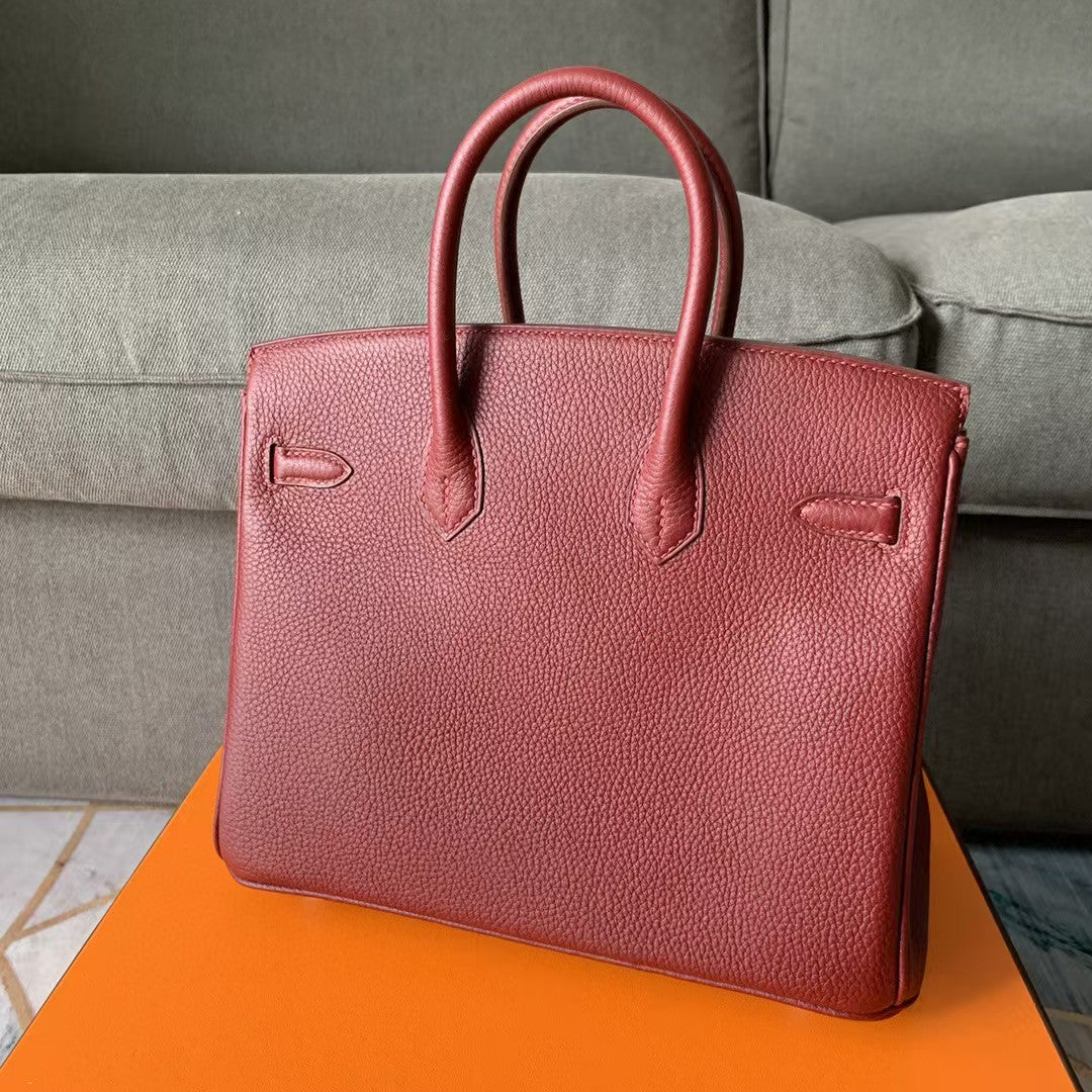 Hermes Birkin 30cm Jam Calfskin Silver Hardware Bag