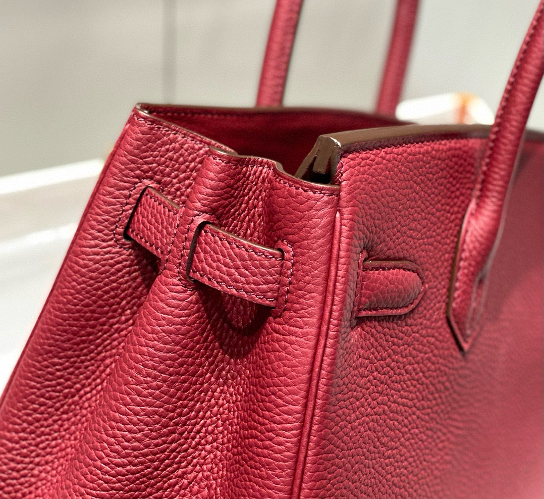 Hermes Birkin 25cm Burgundy Calfskin Gold Hardware Bag
