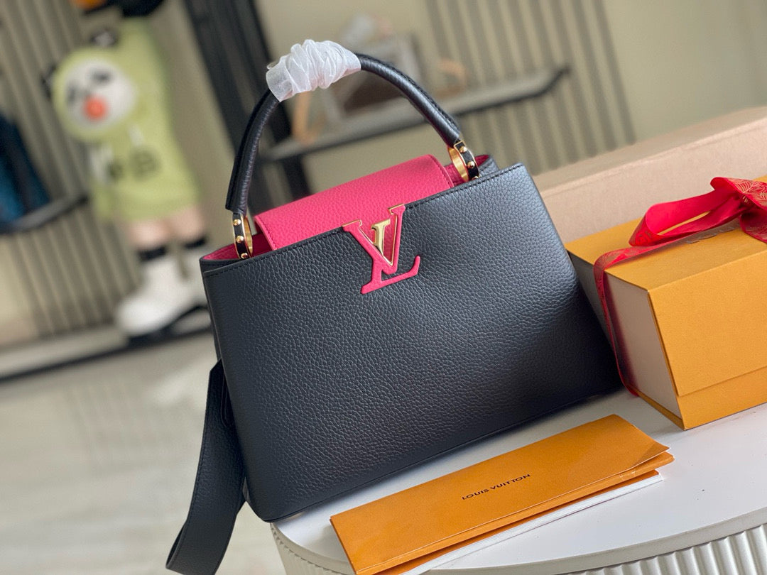 Louis Vuitton Capucines MM 31 Black Gold Hardware Bag