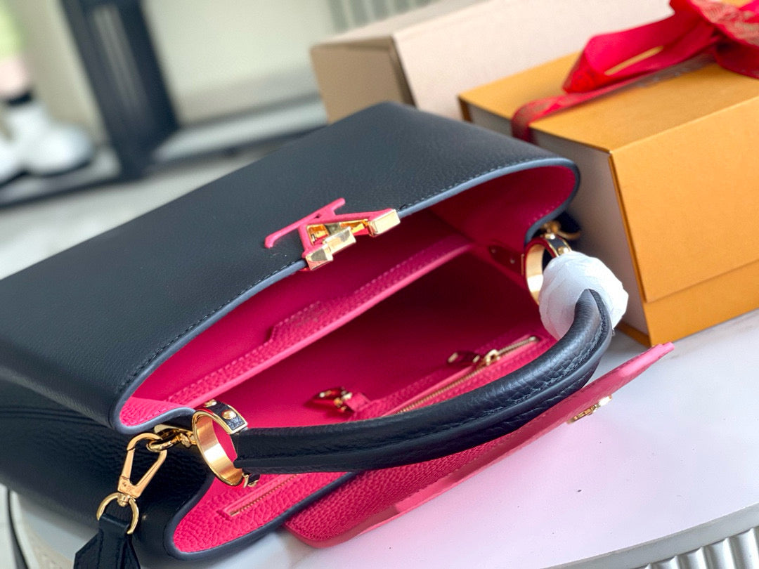 Louis Vuitton Capucines MM 31 Black Gold Hardware Bag