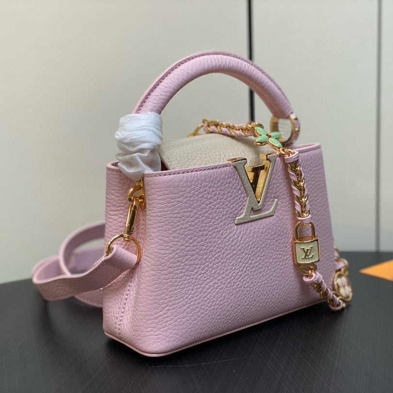 Louis Vuitton Capucines Mini 21 in Light Pink Taurillon Lovelock Gold Hardware Bag