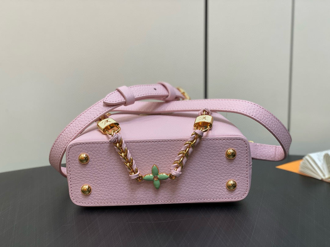 Louis Vuitton Capucines Mini 21 in Light Pink Taurillon Lovelock Gold Hardware Bag