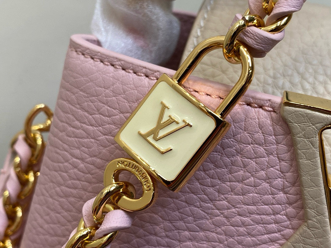 Louis Vuitton Capucines Mini 21 in Light Pink Taurillon Lovelock Gold Hardware Bag