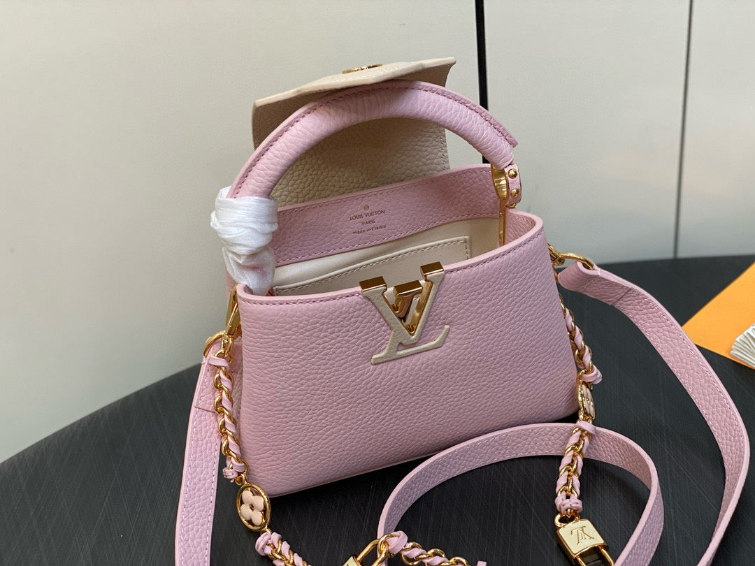 Louis Vuitton Capucines Mini 21 in Light Pink Taurillon Lovelock Gold Hardware Bag