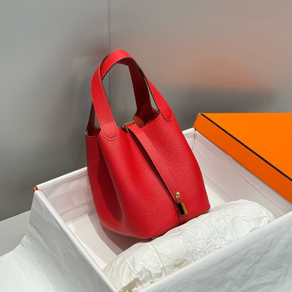 Hermes Picotin Lock 18 Red Calfskin Bag