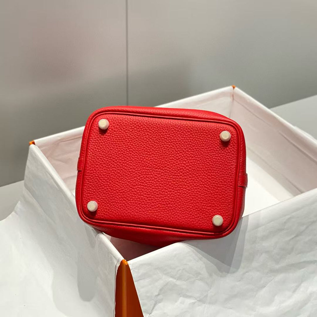 Hermes Picotin Lock 18 Red Calfskin Bag