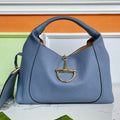 Gucci Horsebit Hobo Bag 46 in Light Blue Calfskin Gold Hardware