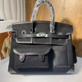 Hermes Birkin Cargo 35cm Black Canvas and Leather Silver Hardware Bag