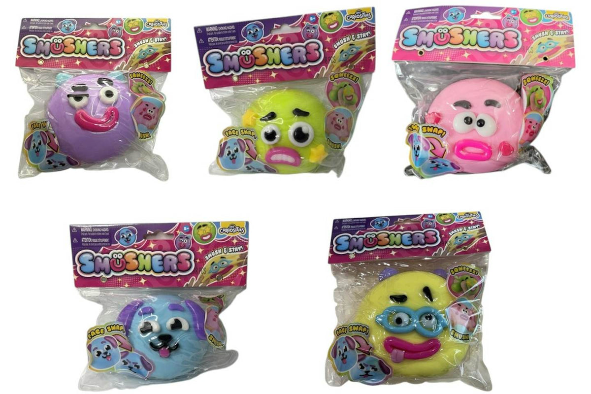 ORB Smushers Toy Set of 5 Purple/ Green/ Pink/ Blue/ Yellow