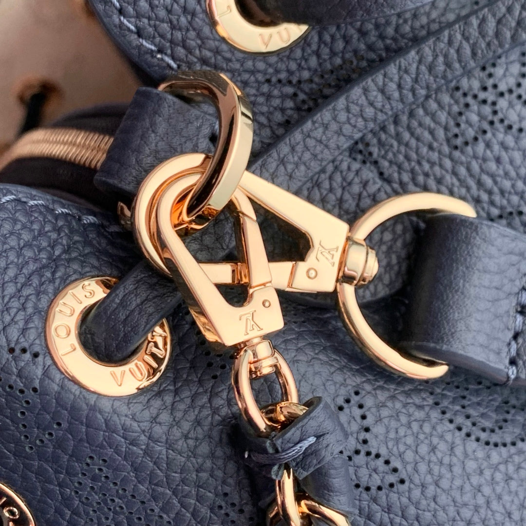 Louis Vuitton Bella Tote 32 in Dark Blue Monogram Perforated Calfskin Gold Hardware