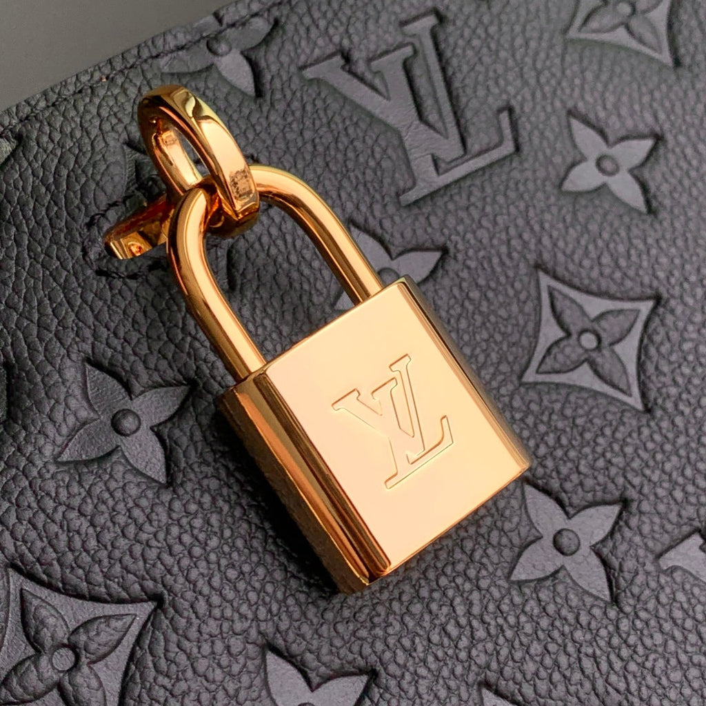 Louis Vuitton Anytime MM 42 in Black Monogram Empreinte Calfskin Gold Hardware Bag