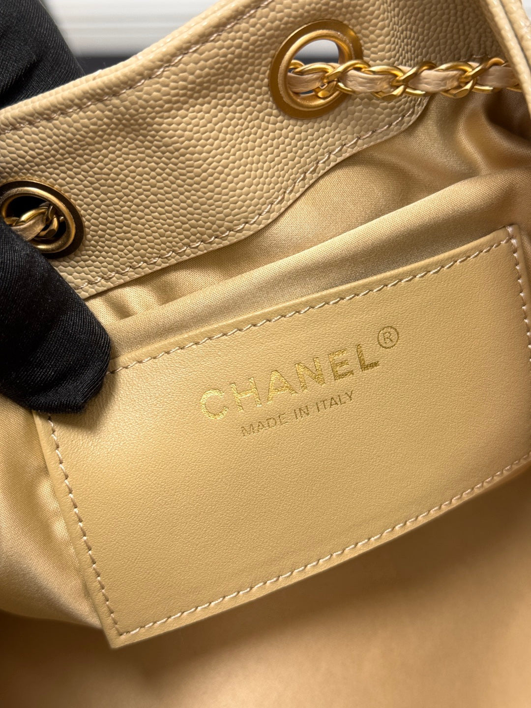 Chanel 25S Hobo Bag 30 in Golden Beige Caviar with Gold Hardware