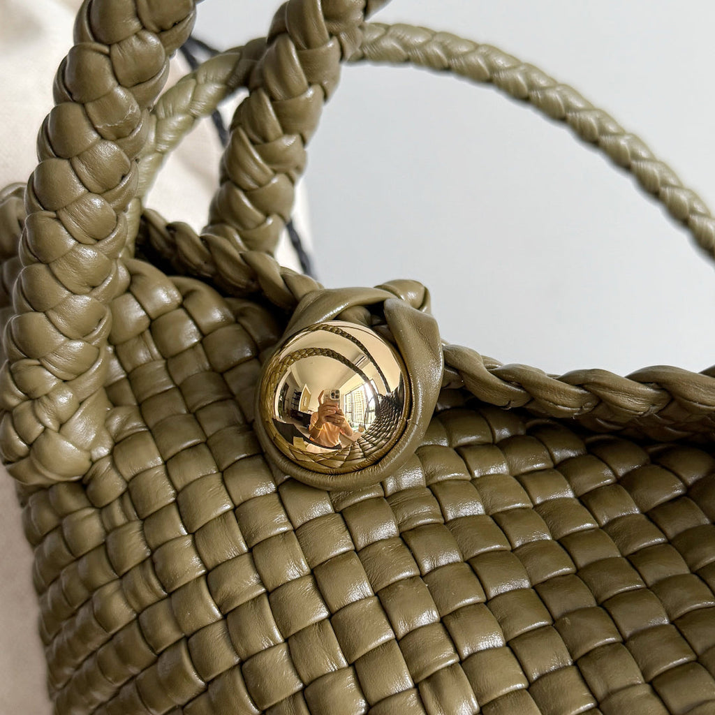 Bottega Veneta 25S Mini Tosca 20 in Dark Olive Brown Calfskin Bag
