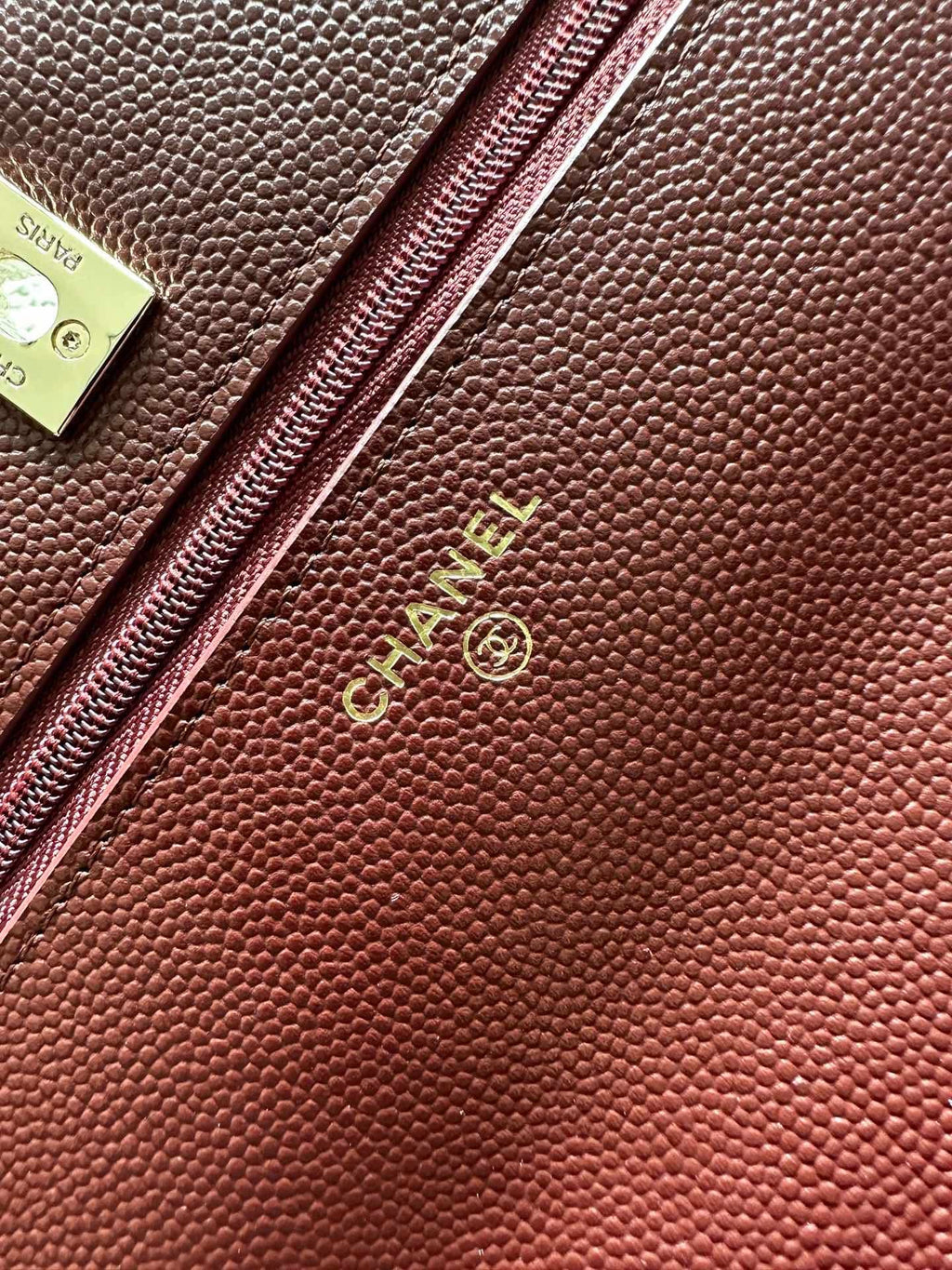 Chanel 25S Mini Flap Bag 19 in Dark Red Caviar Leather