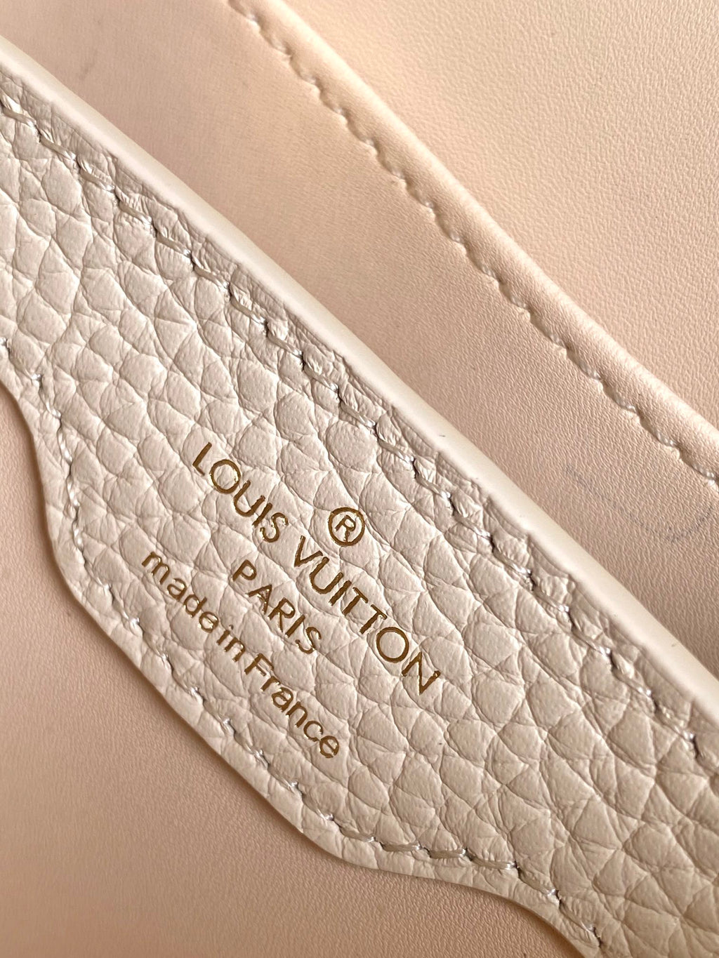Louis Vuitton Capucines Nano 16 in Pearl White Mix Sky Blue Taurillon Gold Hardware Bag