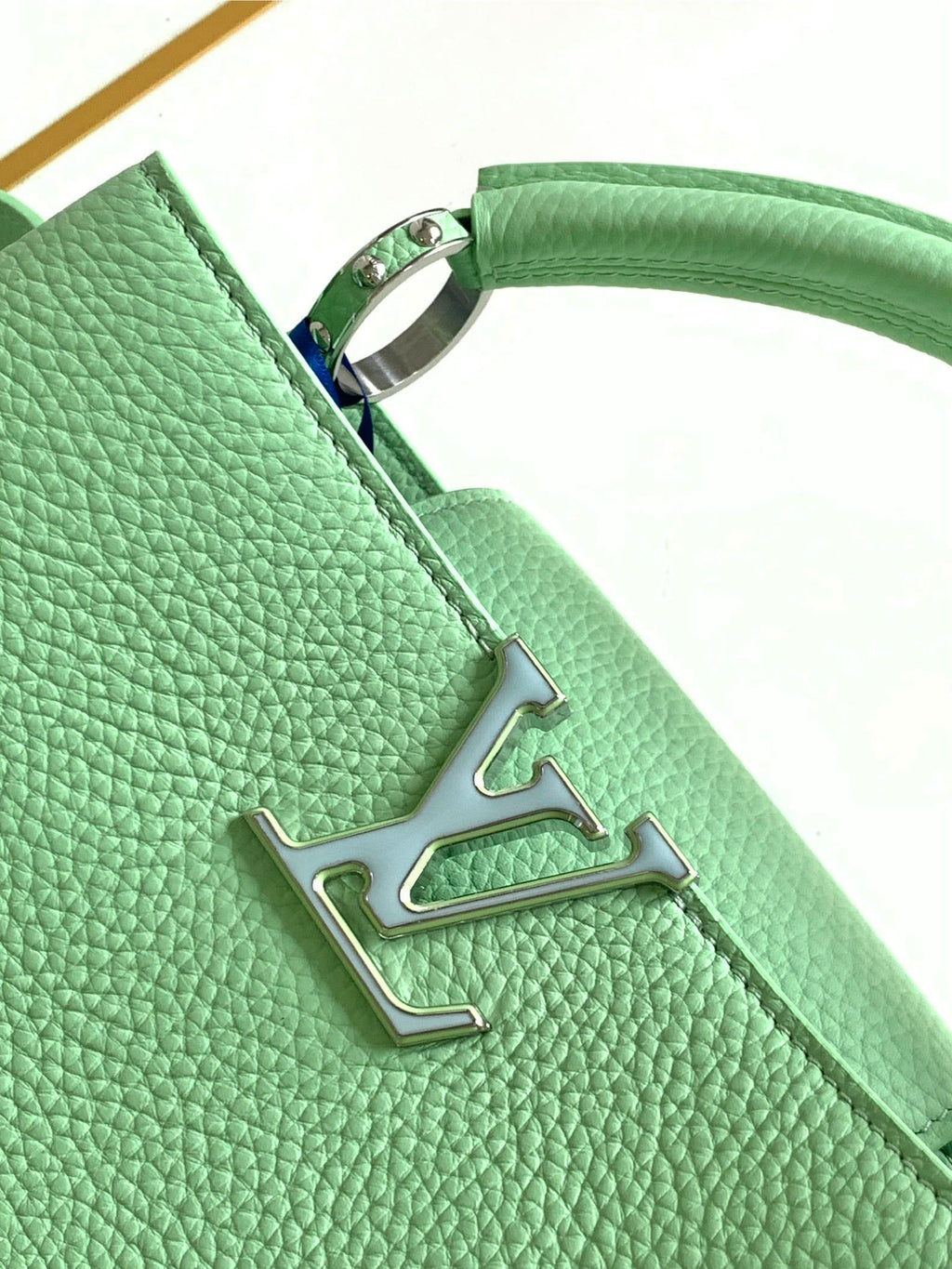 Louis Vuitton Capucines BB 27 in Light Green Taurillon Silver Hardware Bag
