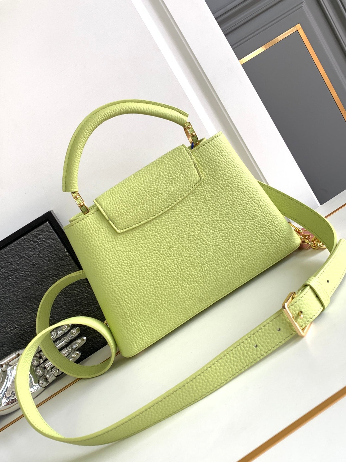 Louis Vuitton Capucines BB 27 in Pear Green Taurillon Gold Hardware Bag