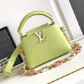 Louis Vuitton Capucines Mini 21 in Pear Green Taurillon Gold Hardware Bag