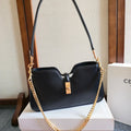 Celine 25S Shoulder Camille 16 Soft 27mm in Black Calfskin Gold Hardware Bag