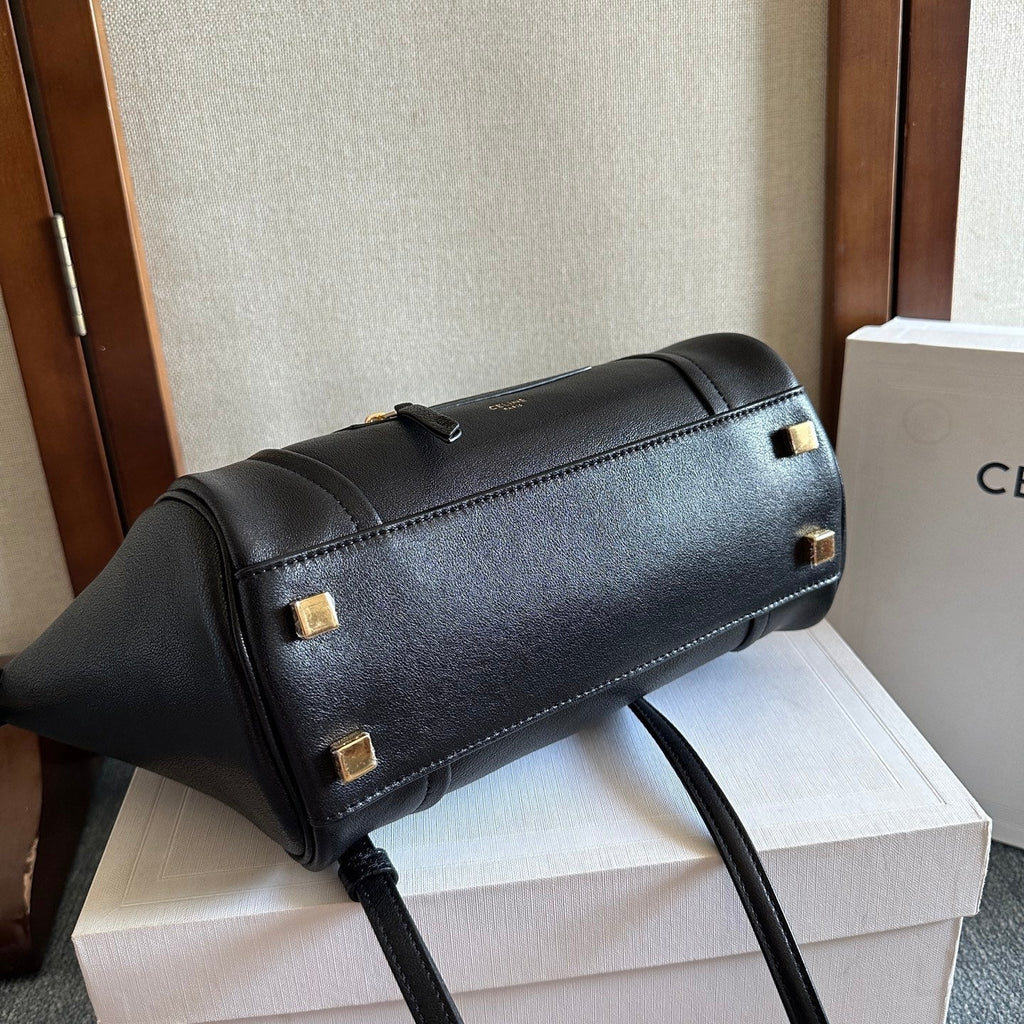 Celine 25S New Luggage 36mm in Black Calfskin Gold Hardware Bag