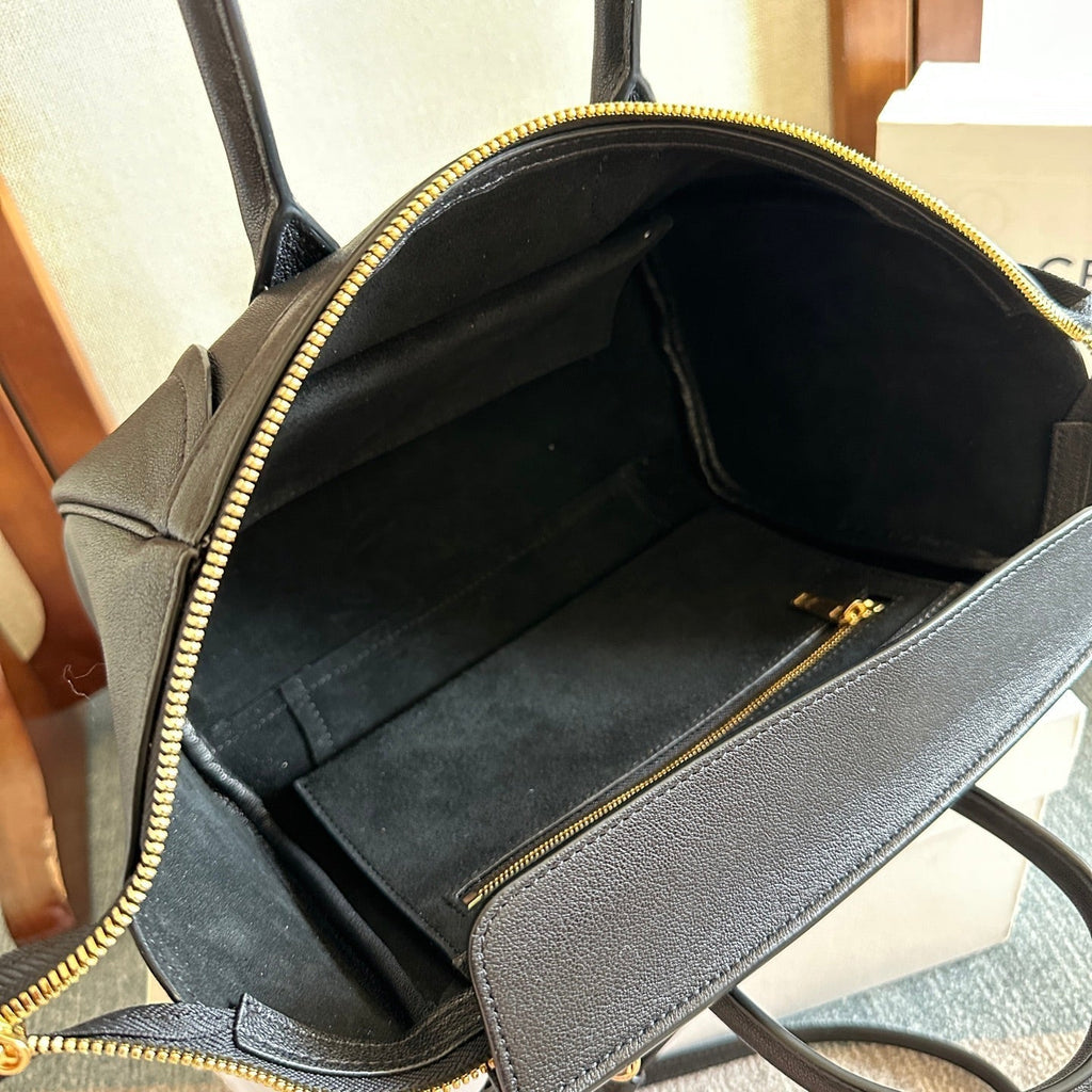 Celine 25S New Luggage 36mm in Black Calfskin Gold Hardware Bag