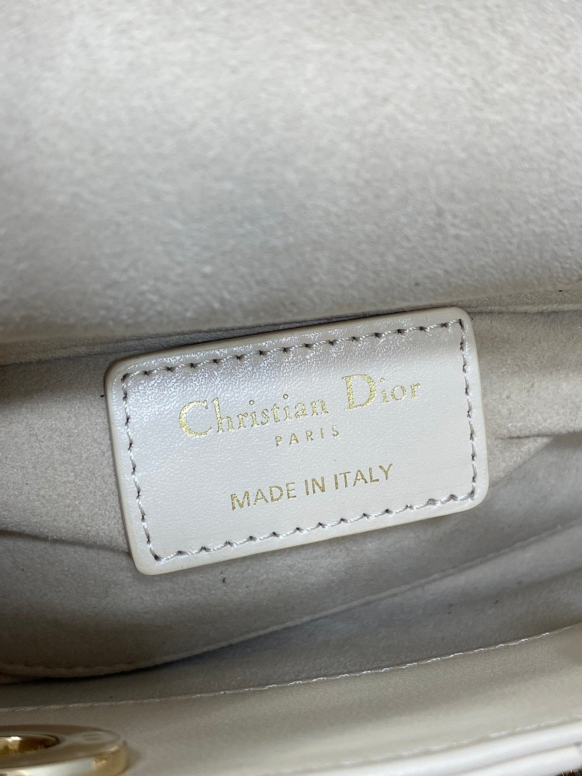 Dior 25S Micro Lady D-Joy 16 in Beige Lambskin Gold Hardware Bag