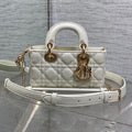 Dior 25S Micro Lady D-Joy 19 in Ivory Calfskin Gold Hardware Bag