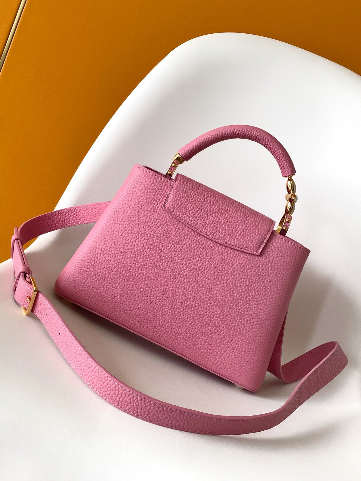 Louis Vuitton Capucines Mini 21 in Marshmallow Pink Taurillon Gold Hardware Bag