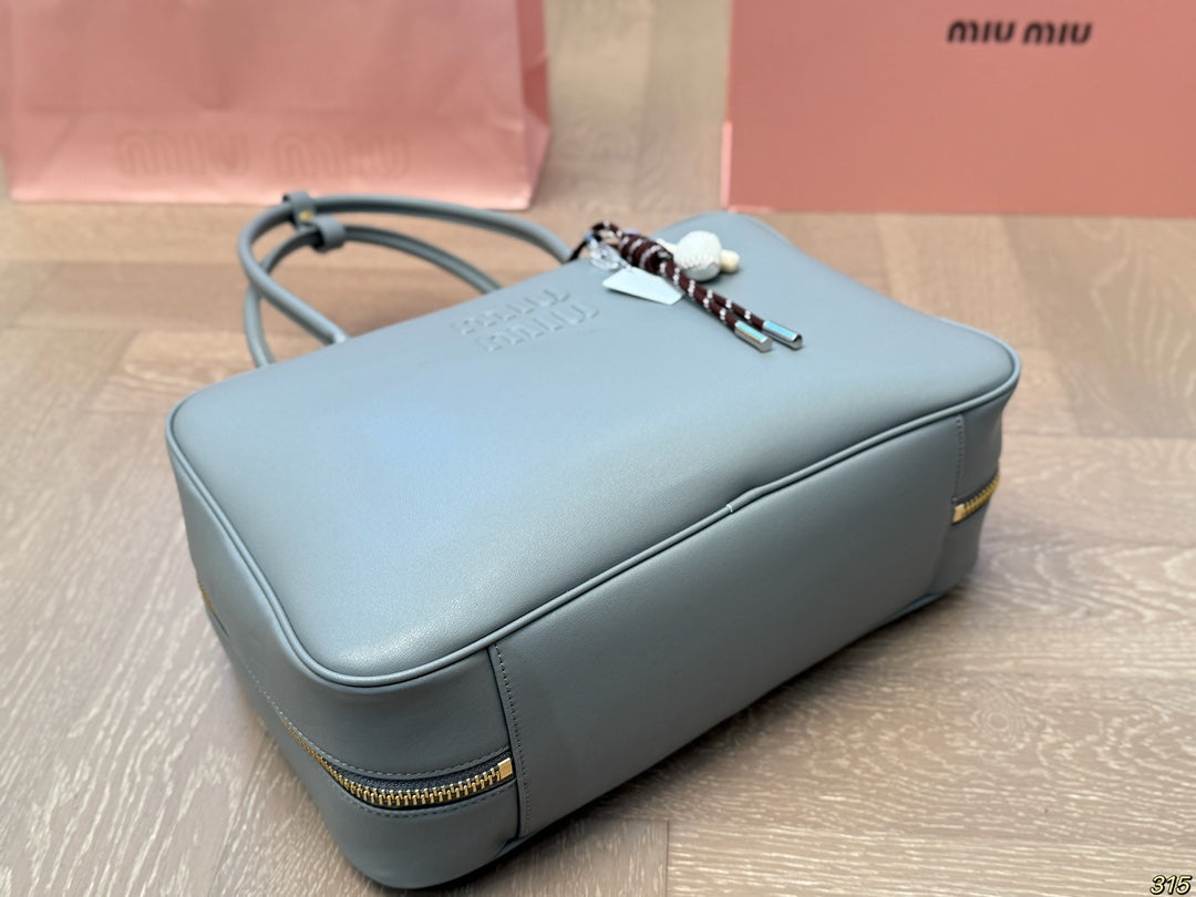 Beau Bag 33 in Gray Calfskin with Baseball Charm
