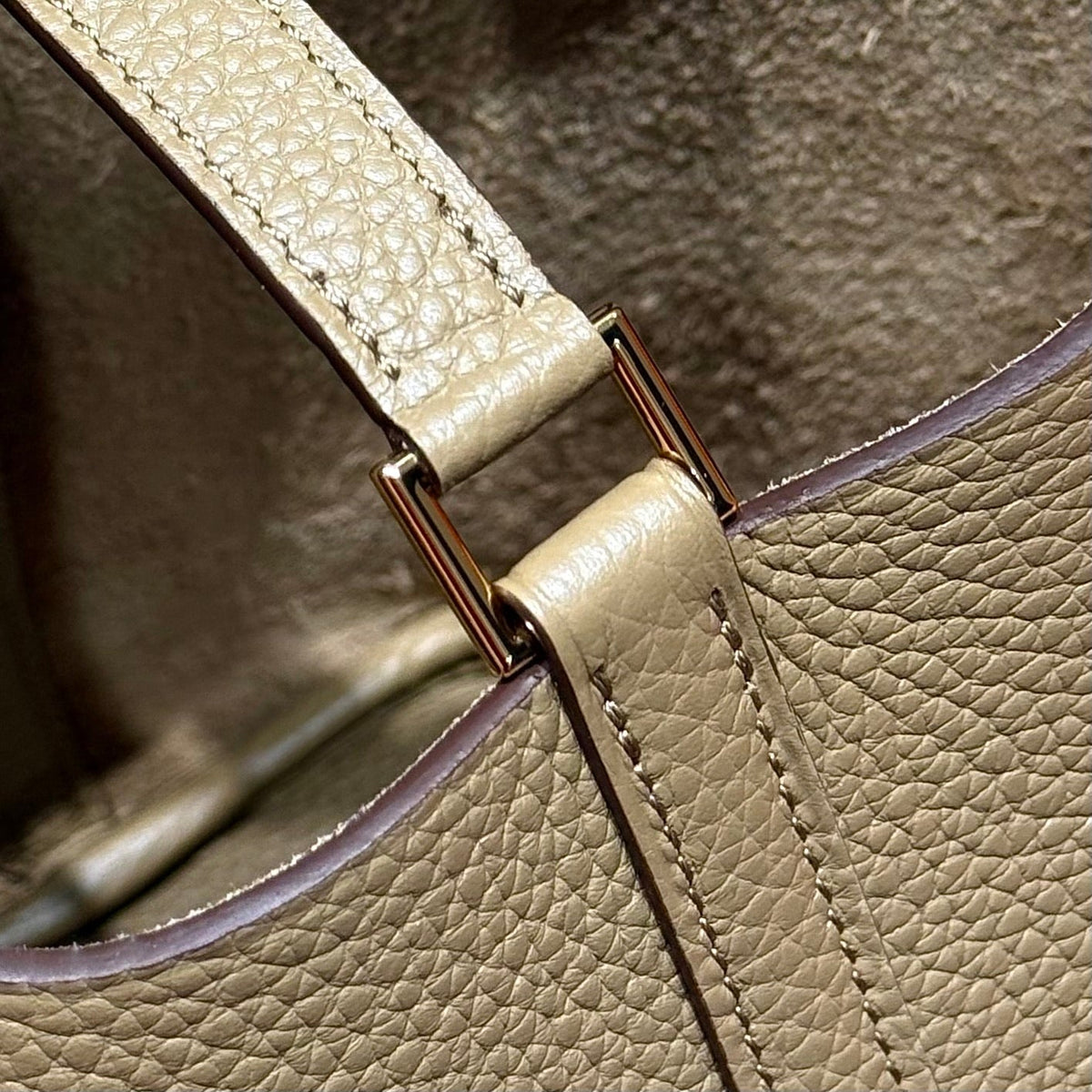 Hermes 25S Picotin Lock 18 in Olive Gold Calfskin Gold Hardware Bag