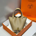 Hermes 25S Picotin Lock 18 in Olive Gold Calfskin Gold Hardware Bag